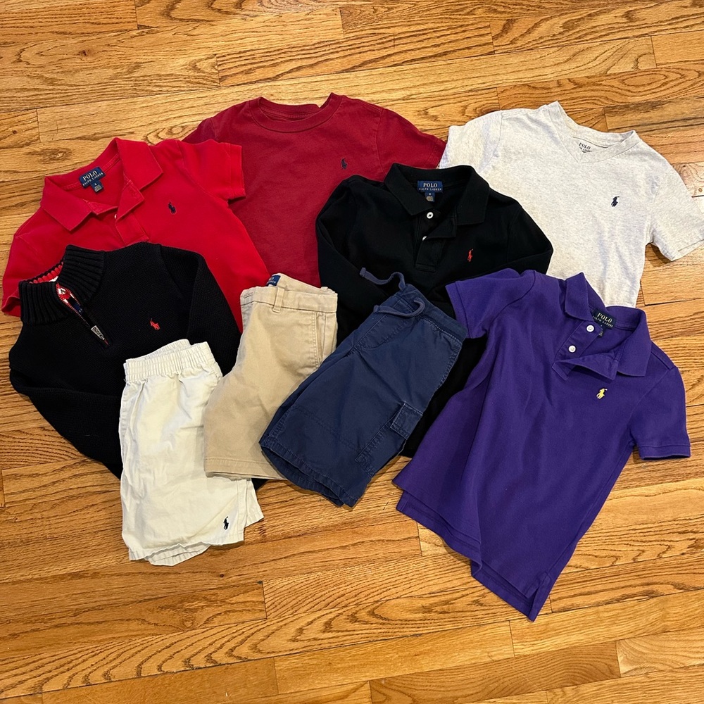 Polo Ralph Lauren size 6 boys lot of 9 sweater shorts shirts
